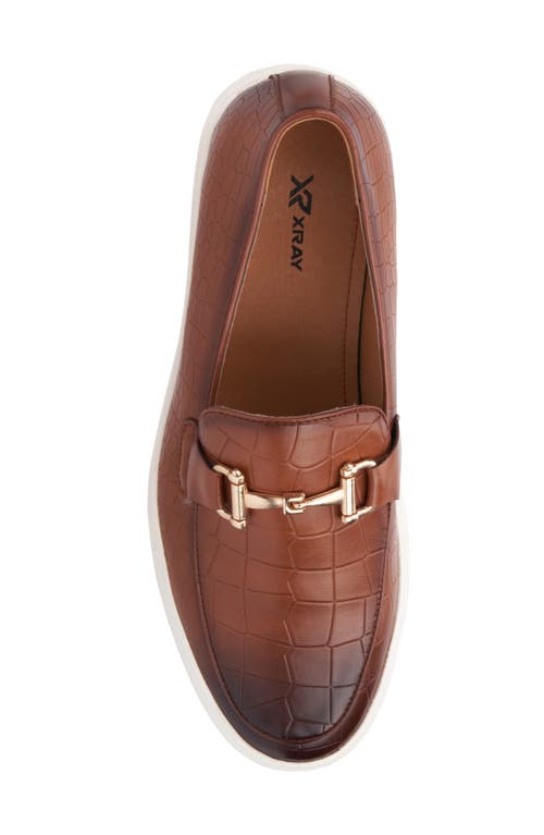 X-ray Xray Zeth Croc Embossed Horsebit Loafer In Cognac