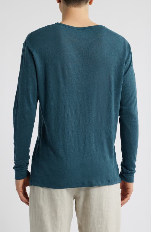 Alex Crane Sun Linen Long Sleeve T-shirt In Dusk