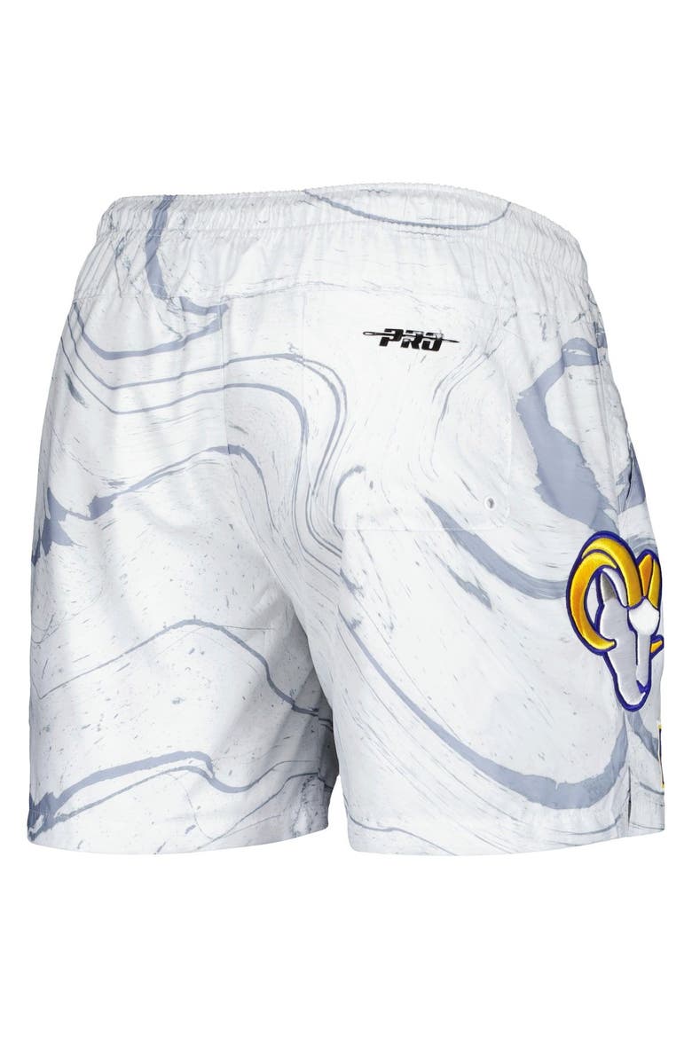Men's Pro Standard White Los Angeles Rams Allover Marble Print Shorts, Alternate, color, White