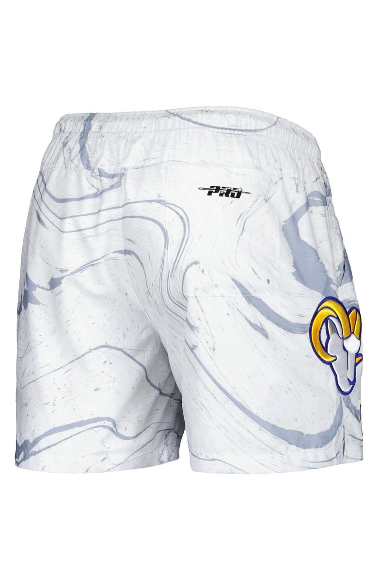 PRO STANDARD Men's Pro Standard White Los Angeles Rams Allover Marble Print Shorts, Alternate, color, White