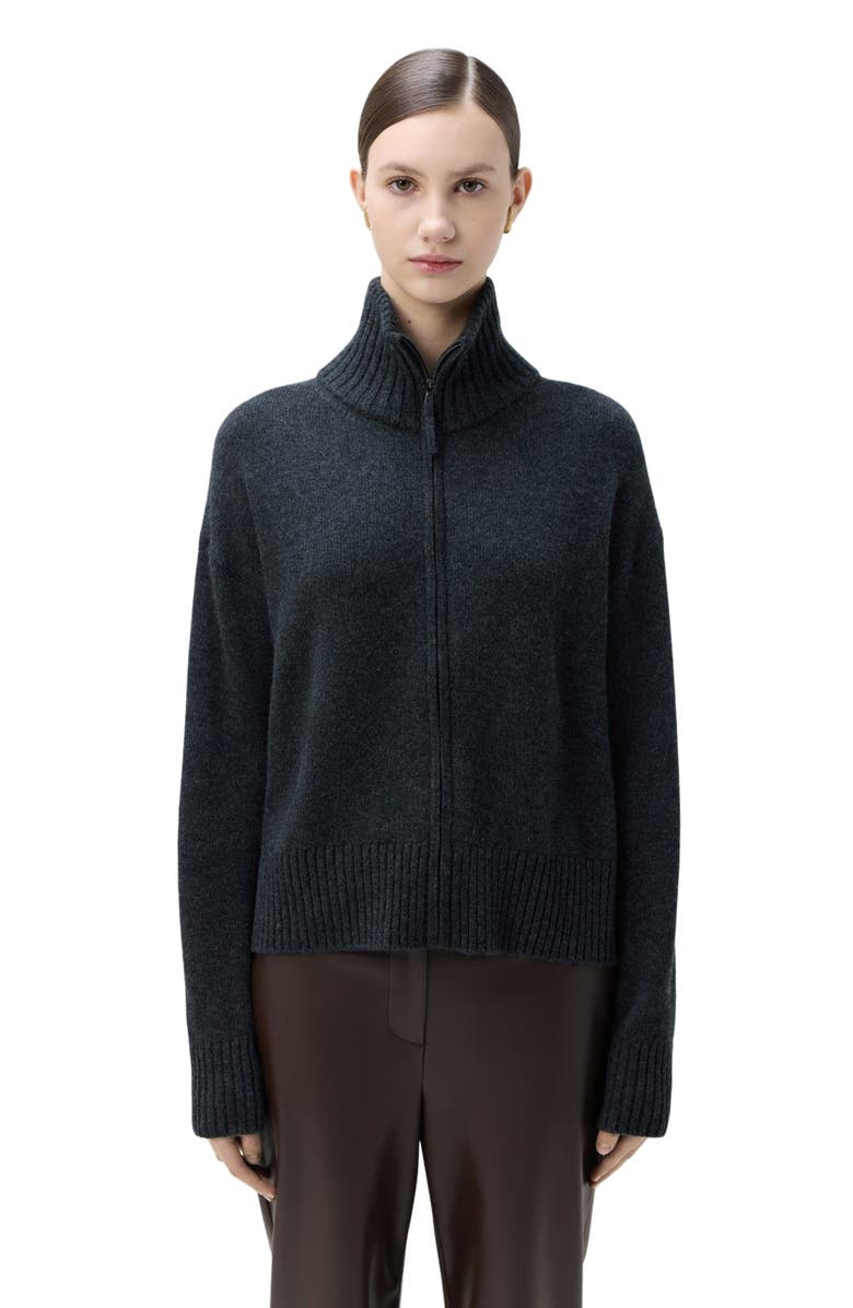 GOBI Mongolian Cashmere Cashmere Zip Cardigan, Alternate, color,