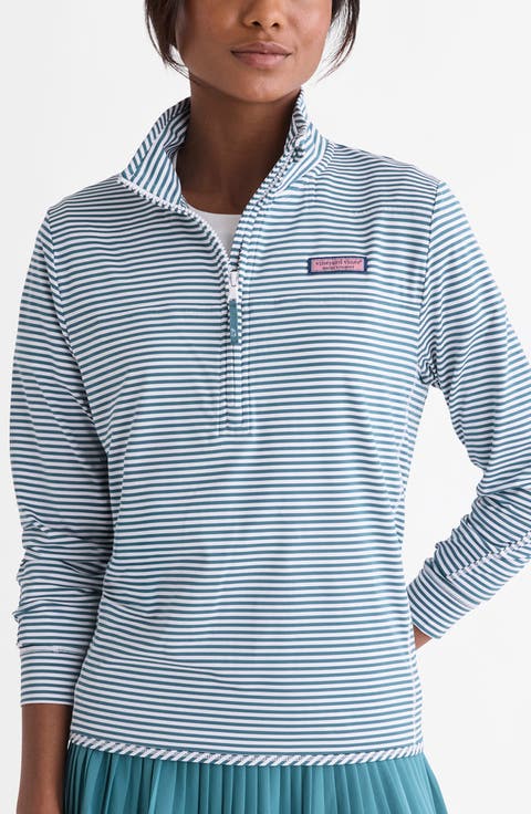 Microstripe Sankaty Half Zip Shep Shirt