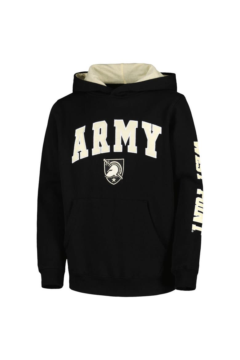 Youth Colosseum Black Army Black Knights 2-Hit Team Pullover Hoodie, Alternate, color, Black