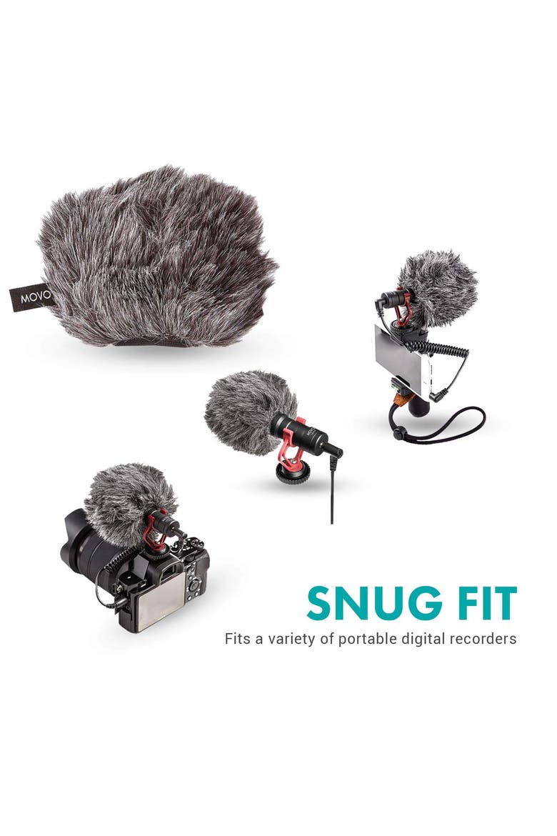 WS-G9 Furry Outdoor Microphone Windscreen Muff for Portable Digital Recorders up to 3 X 1.5", Alternate, color, Black