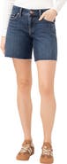 Silver Jeans Co. Suki Curvy Raw Hem Mid Thigh Denim Shorts