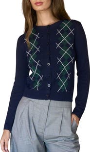 Blu Pepper Argyle Cardigan