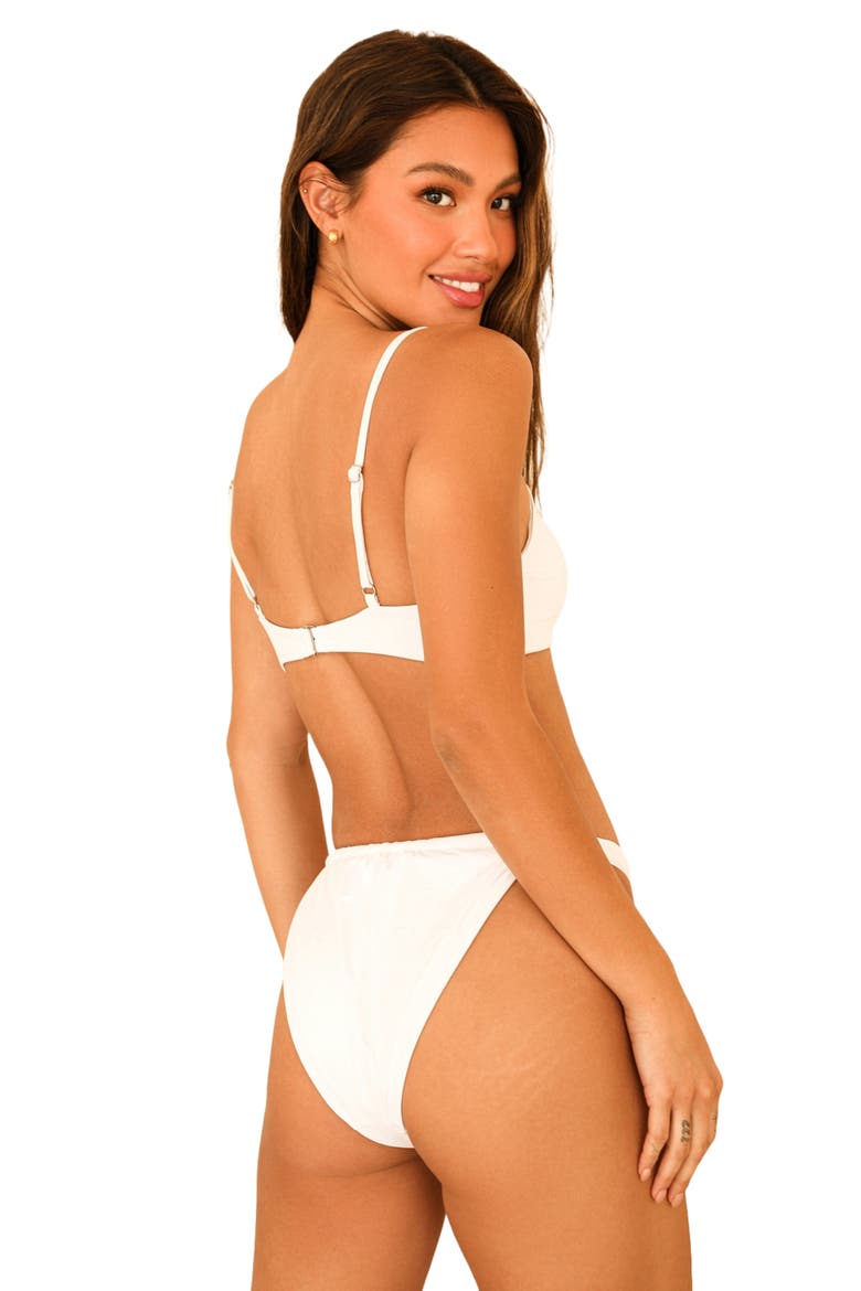 Zen Knotted Triangle Bikini Top, Alternate, color, White