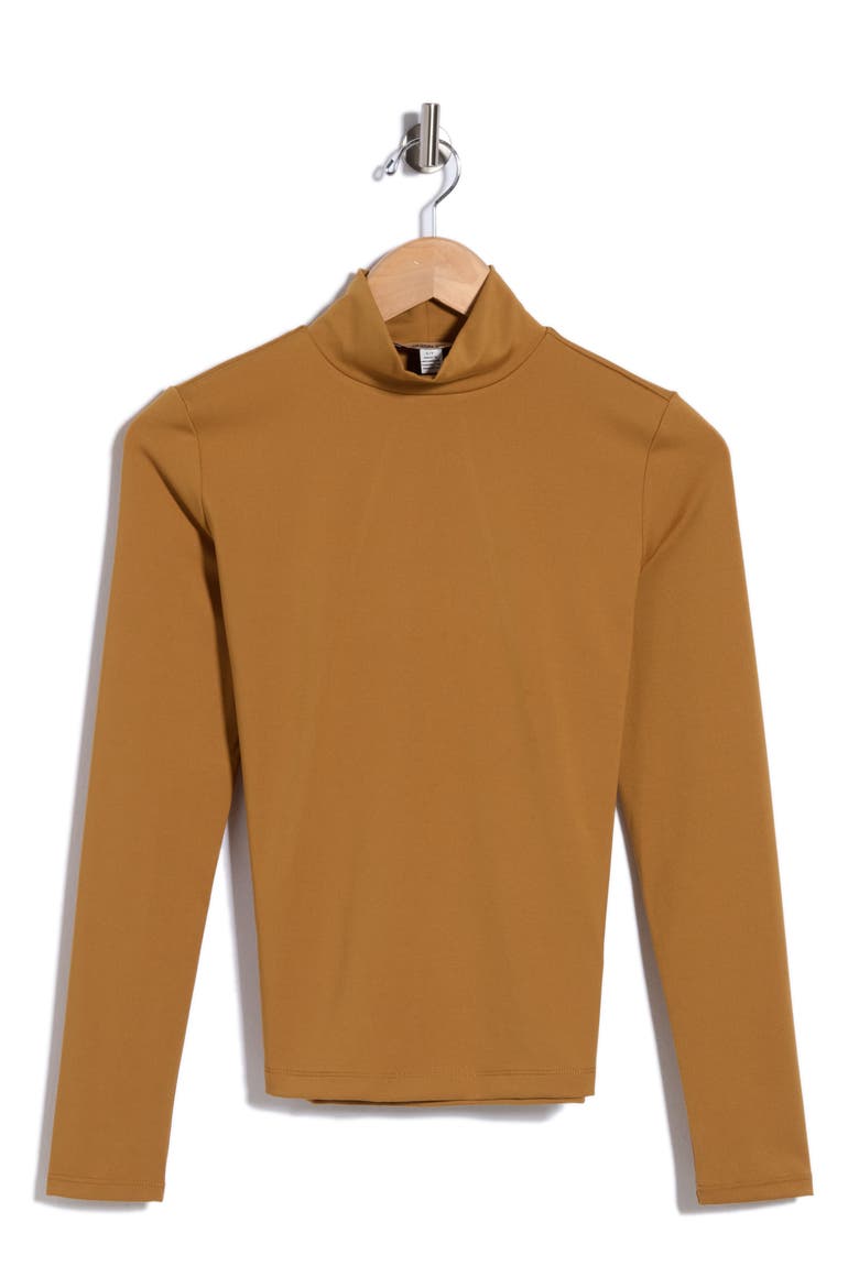 Turtleneck Top with Back Seam Detail, Main, color, DARK MUSTARD