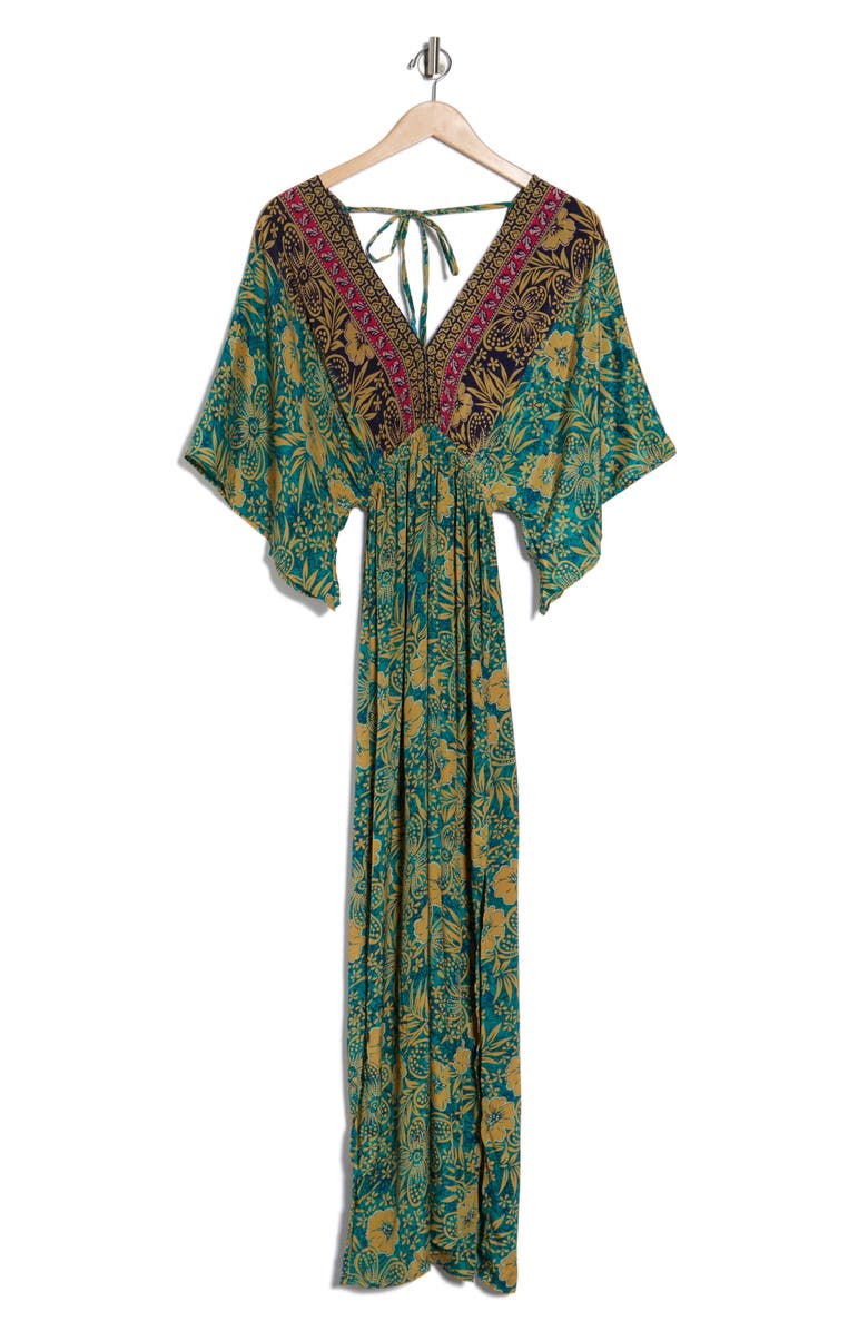 La Fiorentina Floral V-Neck Maxi Dress, Alternate, color,