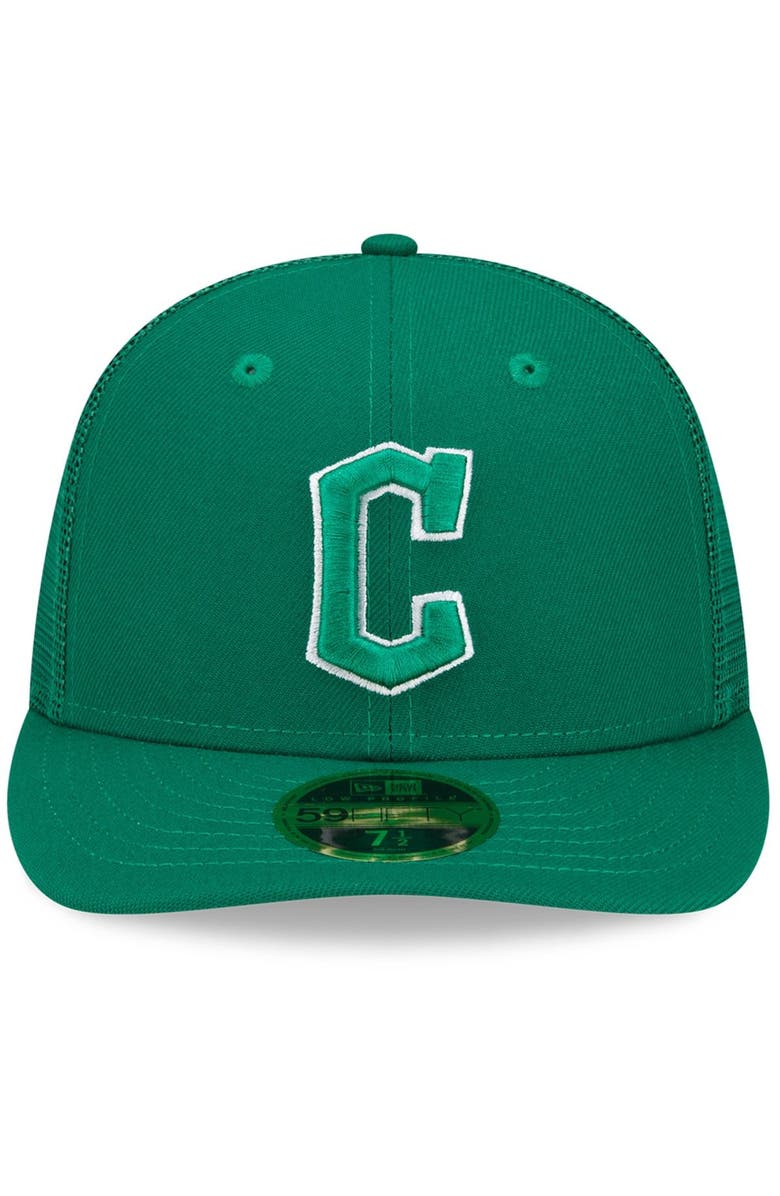 New Era Men's New Era Green Cleveland Guardians 2022 St. Patrick's Day Low Profile 59FIFTY Fitted Hat, Alternate, color, 