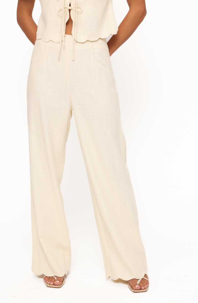 Petal & Pup Jensen Scallop Hem Pants, Main, color, Butter Yellow