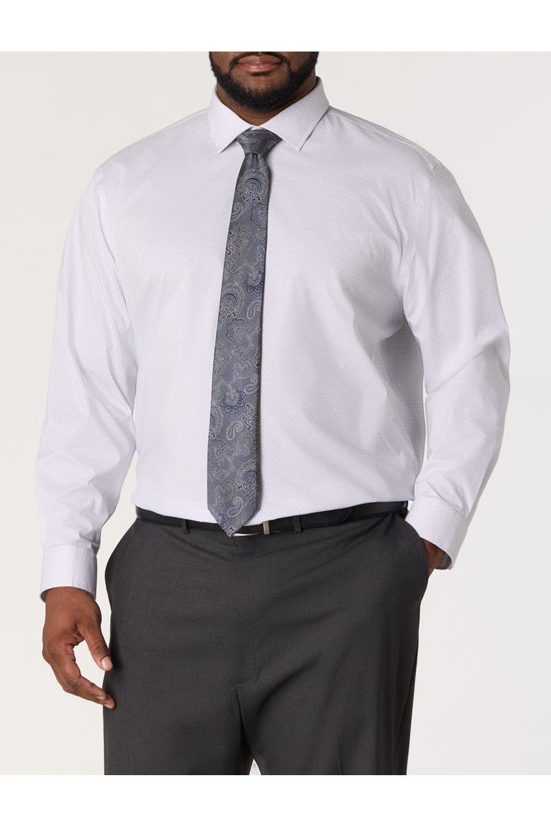Big & Tall Four Petals Wrinkle-Free Dress Shirt, Main, color, SILVER