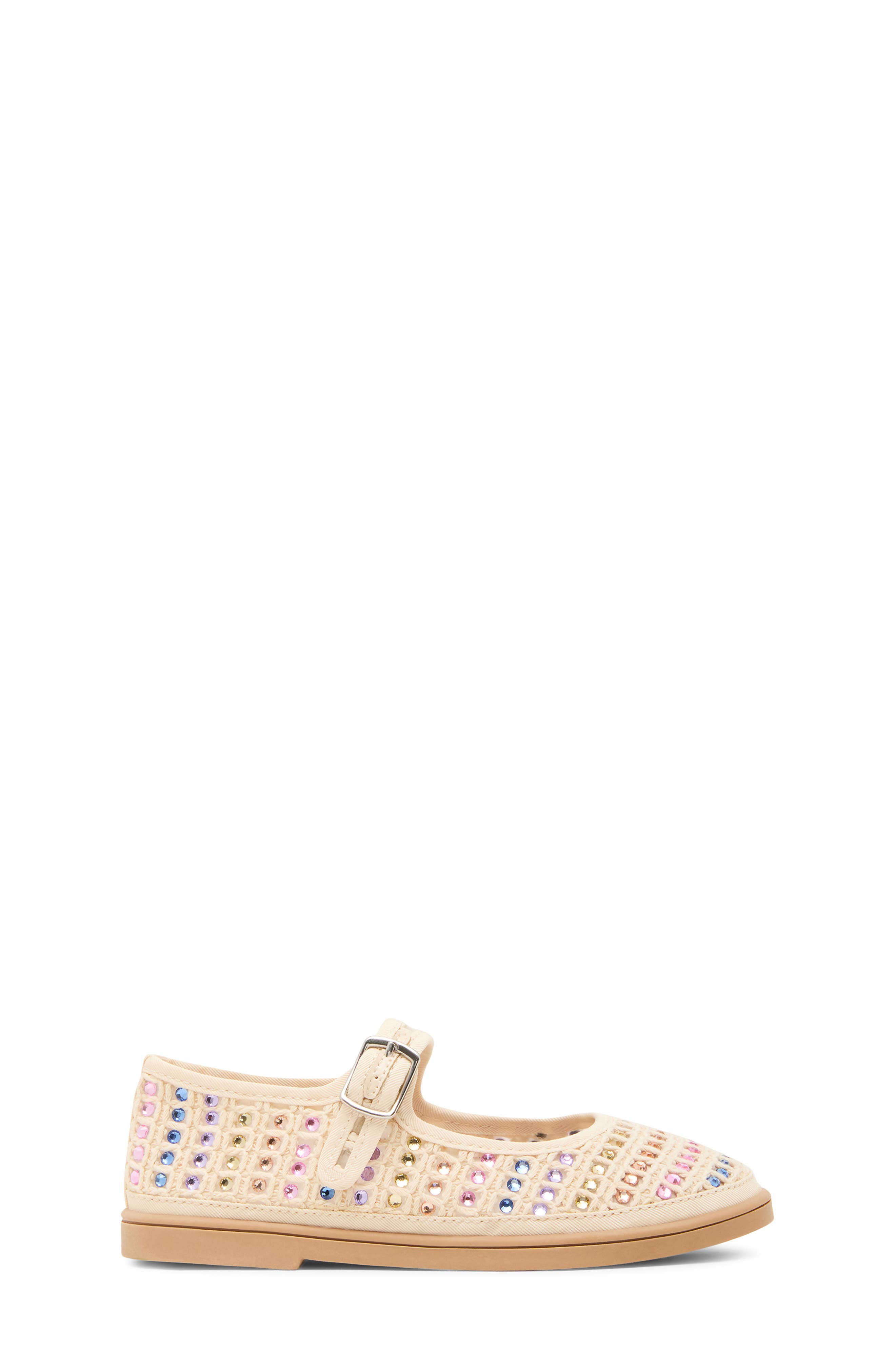 Steve Madden Kids' Roree Rhinestone Mary Jane Flat, Alternate, color, Natural
