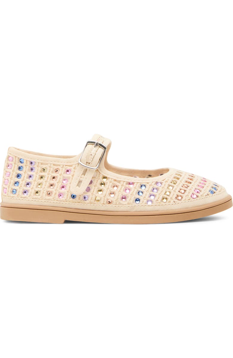 Steve Madden Kids' Roree Rhinestone Mary Jane Flat, Alternate, color, Natural