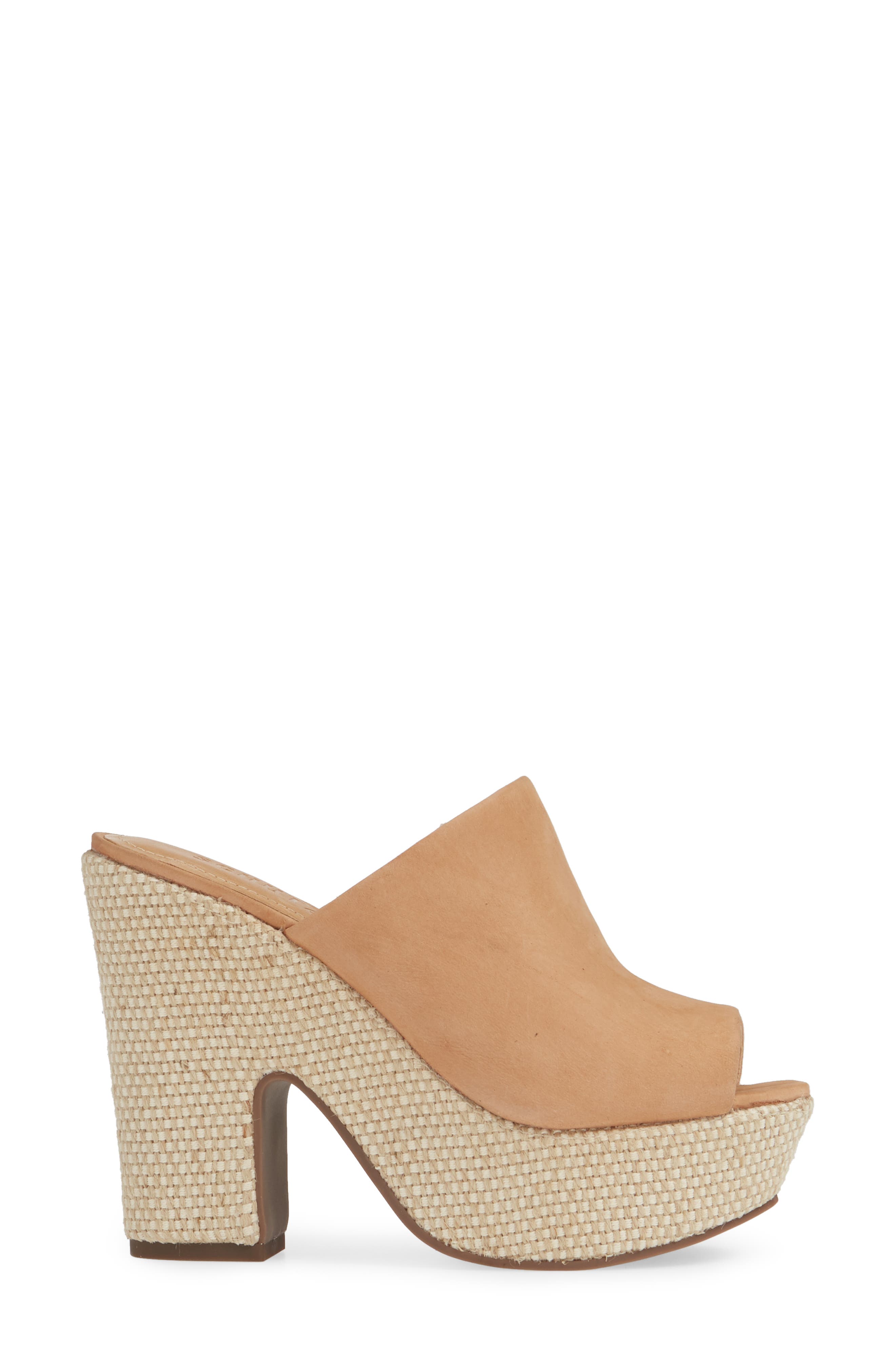 Dandara Platform Slide Sandal, Alternate, color, HONEY BEIGE NUBUCK LEATHER