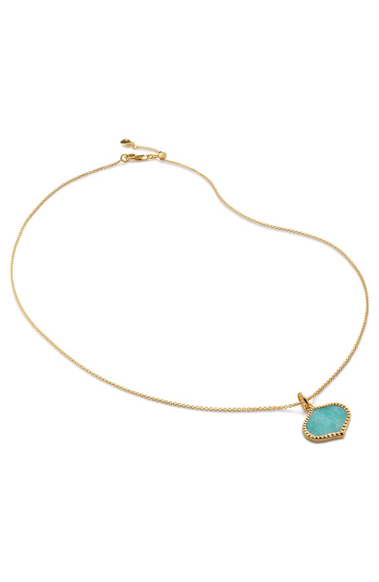 Monica Vinader Talismans Lotus Pendant Necklace, Main, color, Gold Vermeil