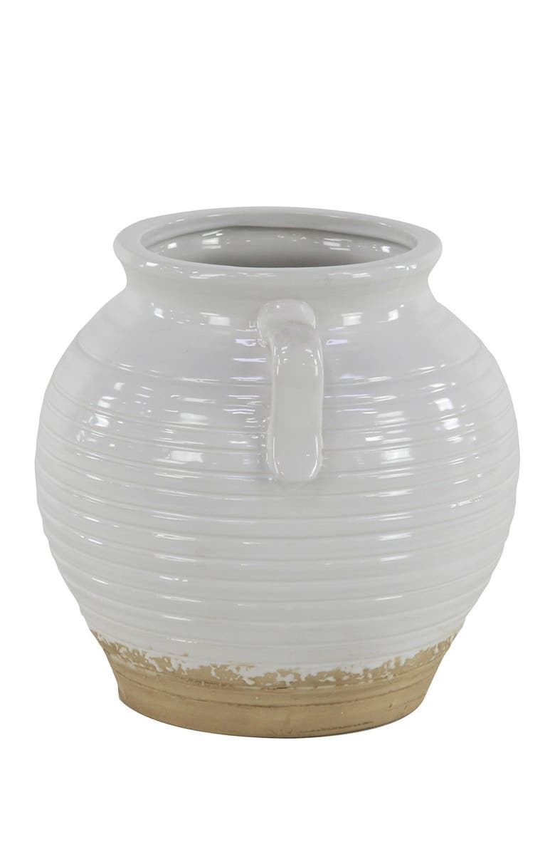 SONOMA SAGE HOME White Ceramic Indoor Outdoor Planter with Handles, Alternate, color, White