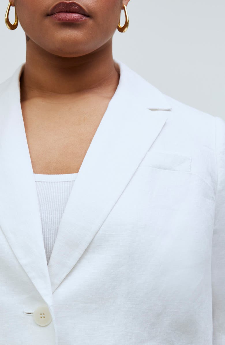 Madewell Crop Linen Blazer, Alternate, color, 