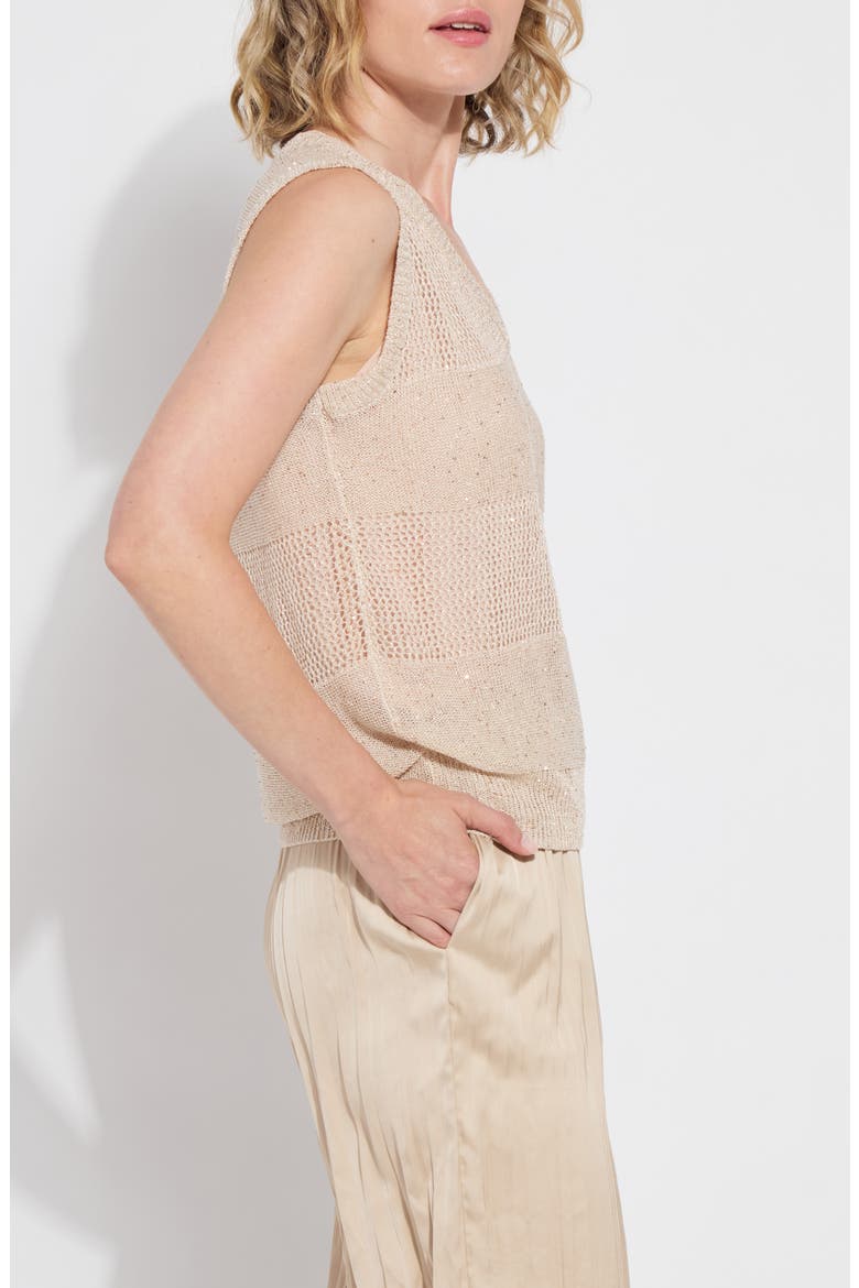 Bria Sequin V-Neck Sleeveless Sweater, Alternate, color, CHABLIS SEQUINS