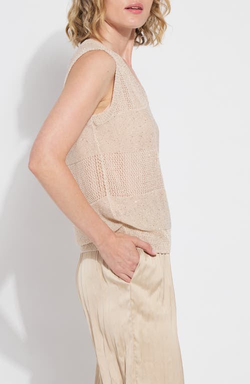 Lyssé Bria Sequin V-neck Sleeveless Sweater In Brown