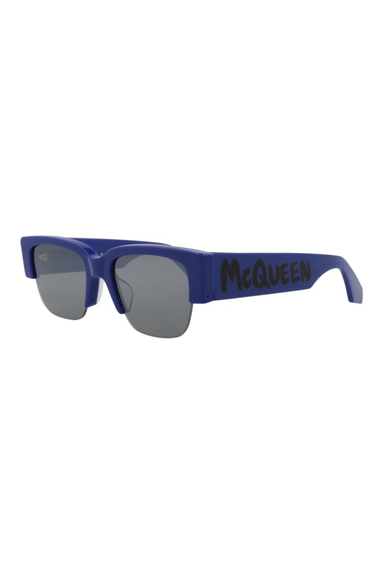 54mm Rectangle Sunglasses, Alternate, color, BLUE BLUE SILVER