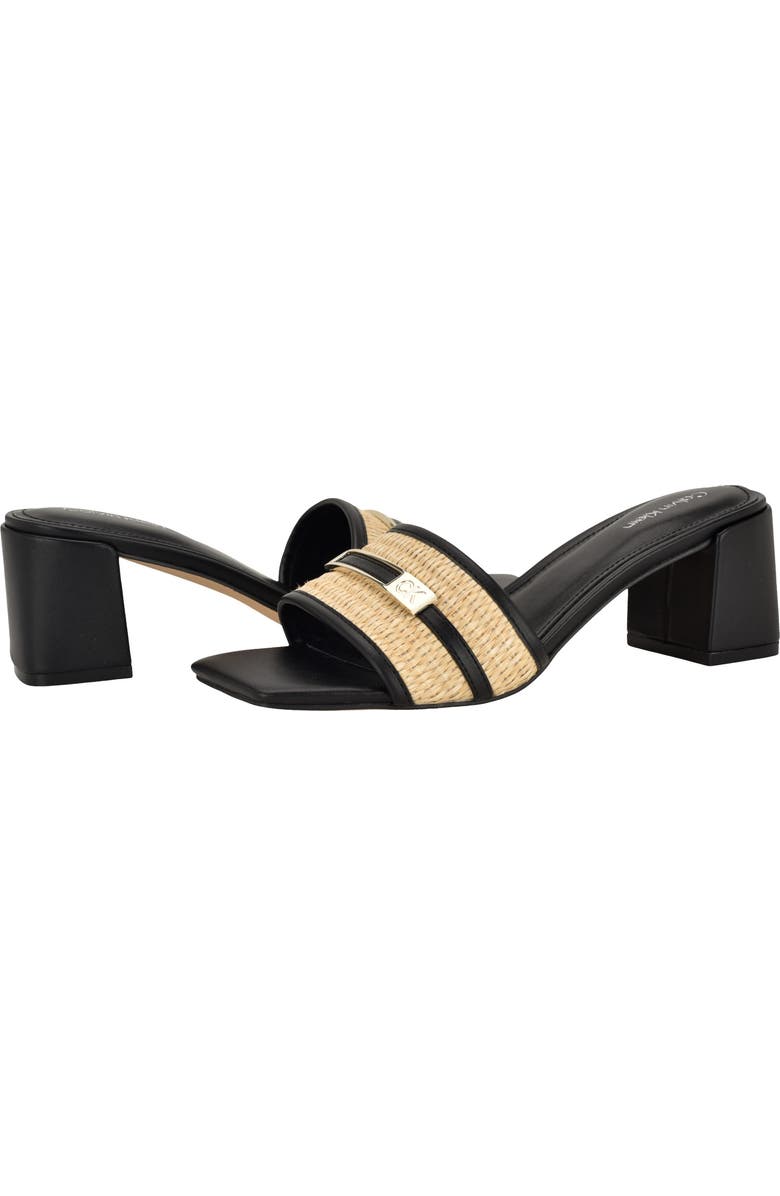 Calvin Klein Paloma Slide Sandal, Alternate, color, Natural/ Black