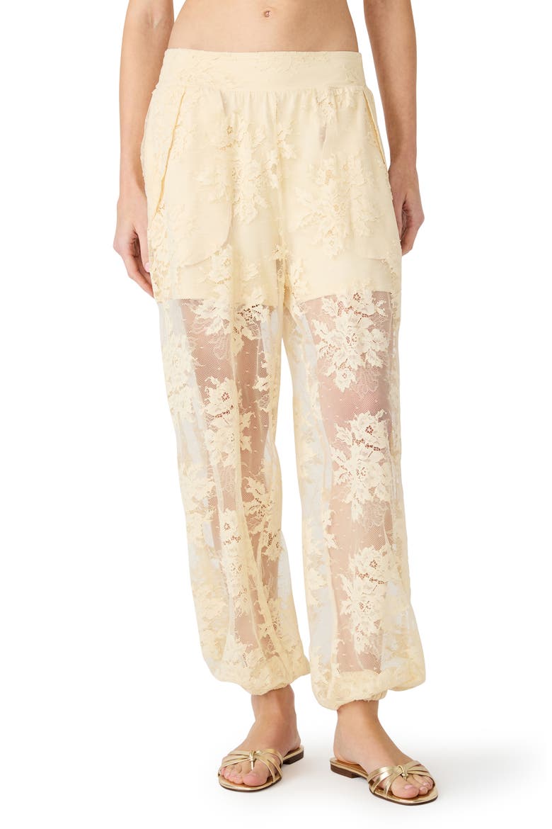 Faya Floral Lace Pants, Main, color, TROPIC SANDS