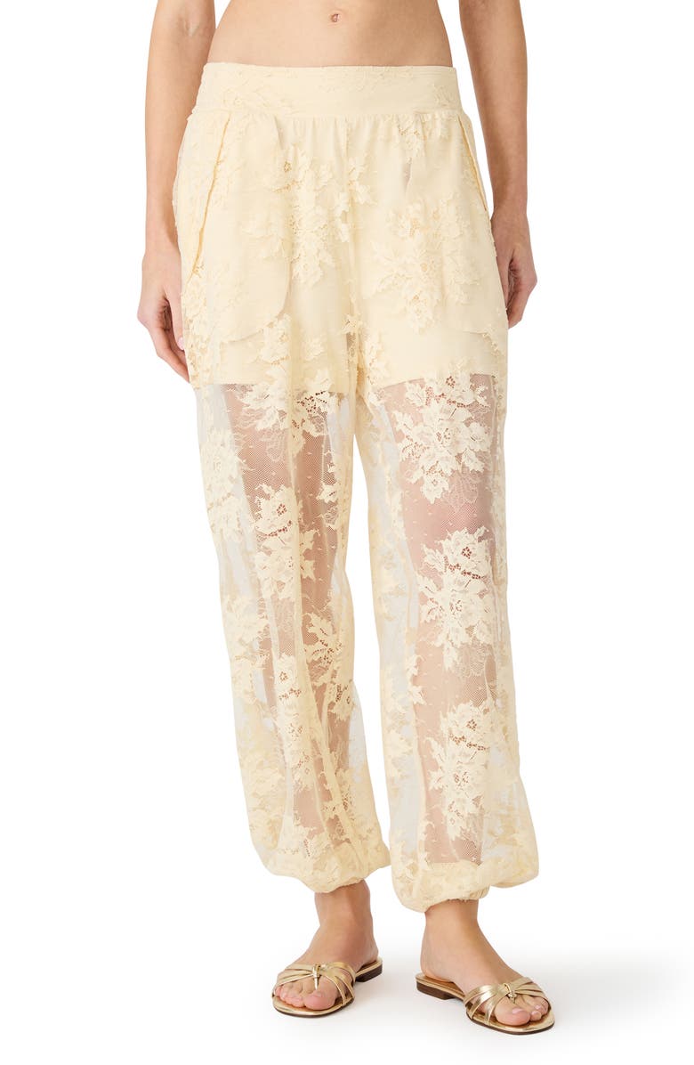 Steve Madden Faya Floral Lace Pants, Main, color, Tropic Sands
