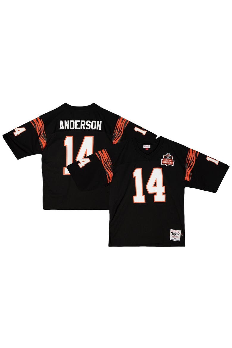Men's Mitchell & Ness Ken Anderson Black Cincinnati Bengals 1981 Authentic Throwback Retired Player Jersey, Alternate, color, Black