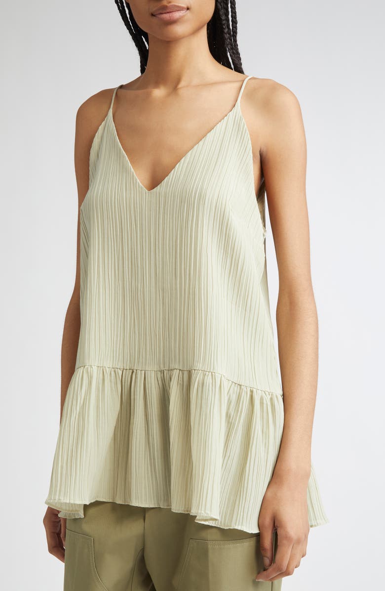 BITE Studios Lily Parchment Textured Organic Cotton & Organic Silk Peplum Top, Alternate, color, 