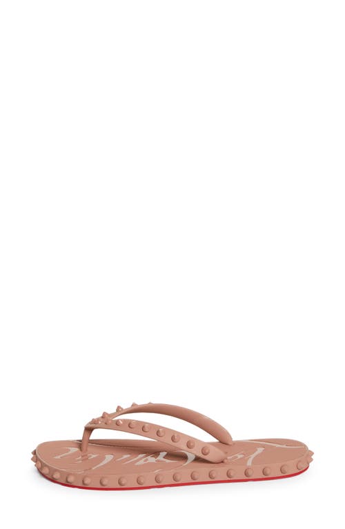 Christian Louboutin 'studded Open Toe Flat Sole Sandals' In Romance