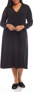 Karen Kane Kate Long Sleeve Travel Jersey Midi Dress