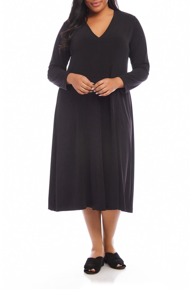karen kane midi jersey dress Karen Kane Sleeveless Edge Stitch Contrast Midi Dress