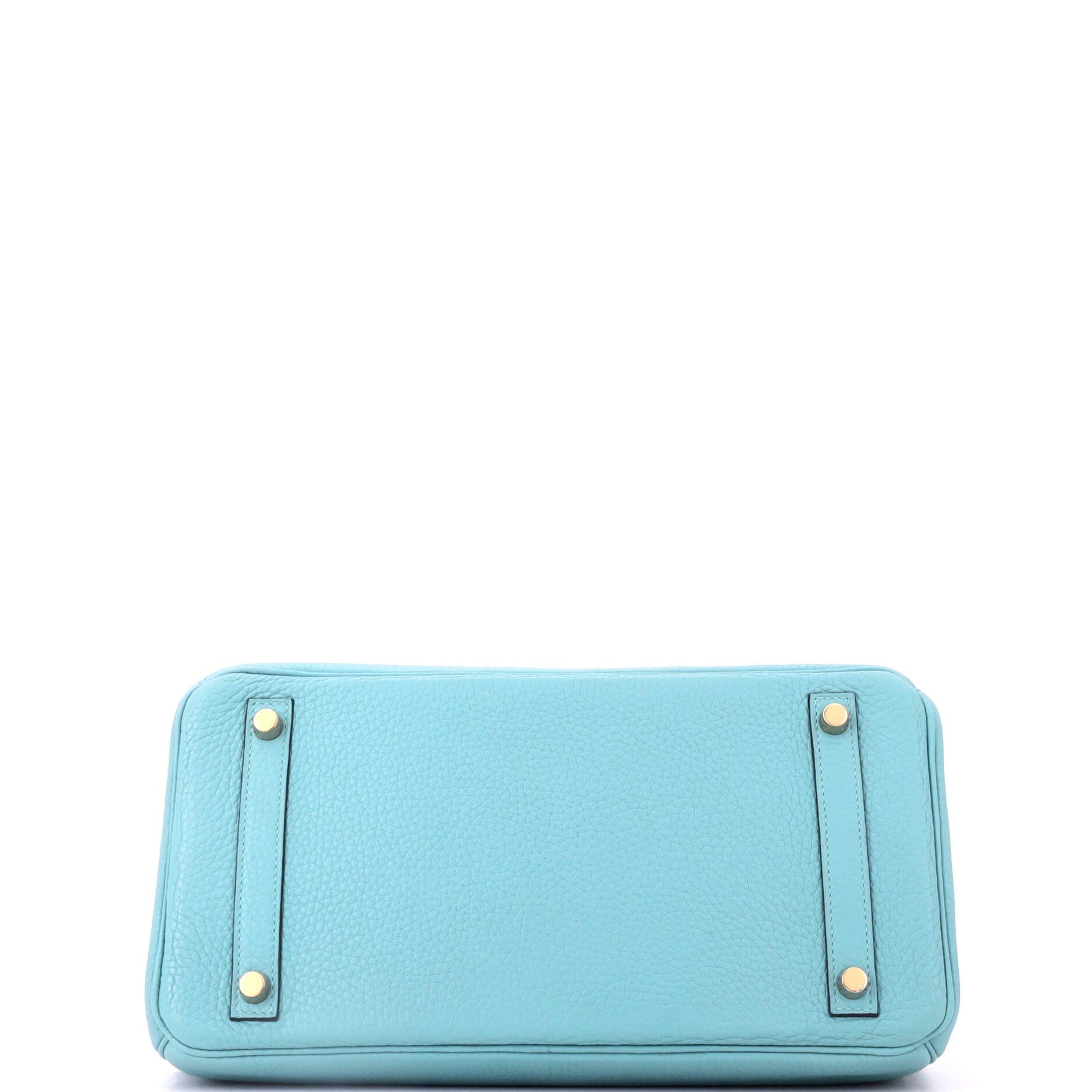 Pre-Owned Hermes Birkin Handbag Blue Clemence with Gold Hardware 30, Alternate, color, Bleu Atoll