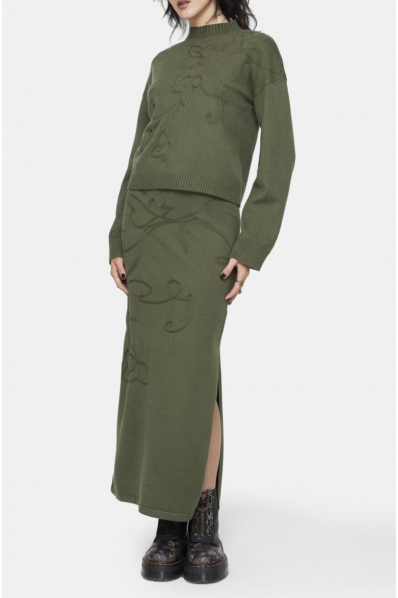 Elixir Branch Detail Knit Sweater, Alternate, color, Green