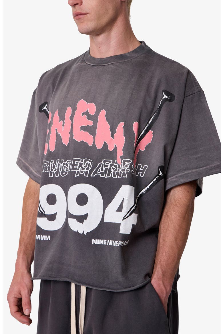 Enemy Oversize Cotton Graphic T-Shirt, Alternate, color, WASHED BLACK