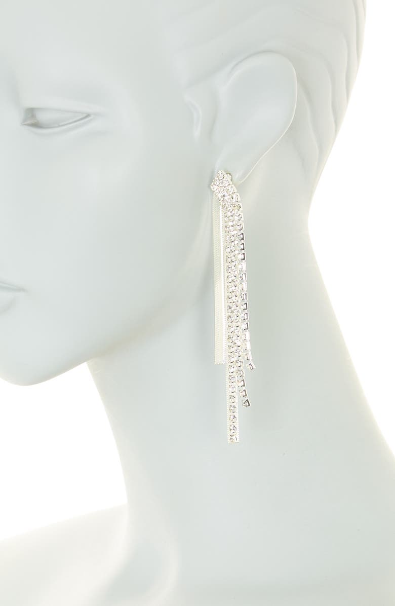 Tasha Crystal & Chain Fringe Earrings, Alternate, color, 