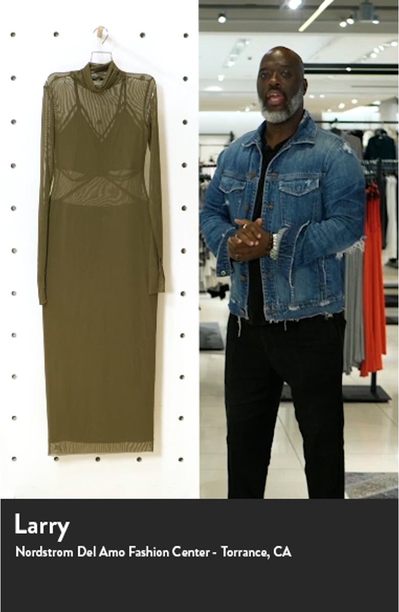 Long Sleeve Mesh Body-Con Dress, sales video thumbnail