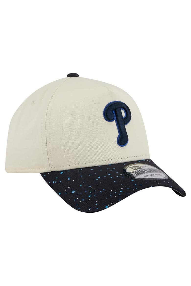 Men's New Era  Cream Philadelphia Phillies Speckle A-Frame 9FORTY Adjustable Hat, Alternate, color, Cream