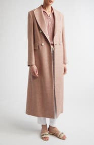 Eleventy Zegna Double Breasted Stretch Linen, Wool & Silk Duster