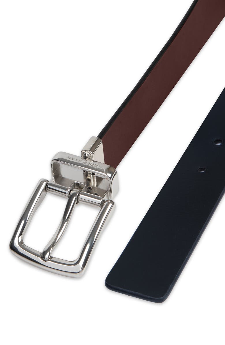 Cole Haan 35mm Reversible Leather Belt, Alternate, color, Chocolate / Navy