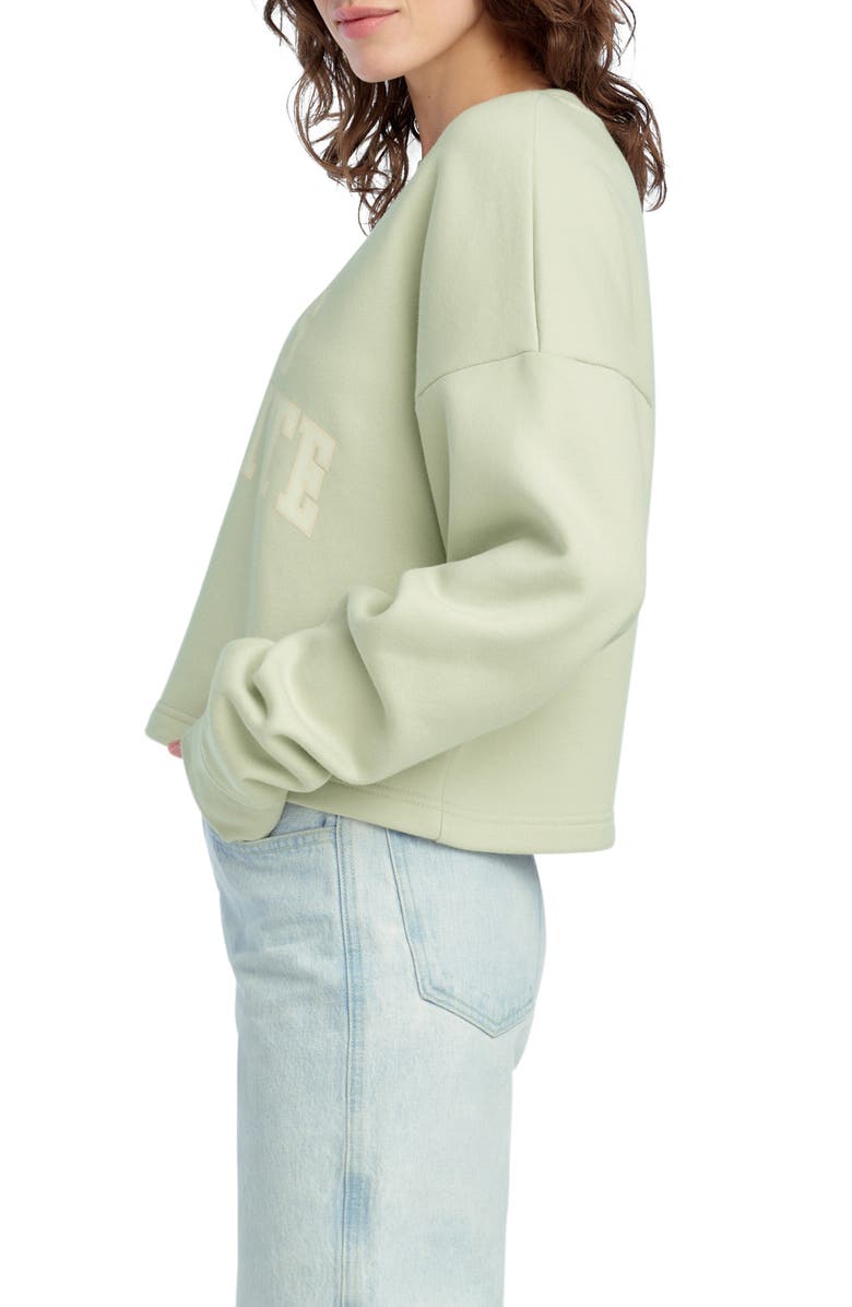 Favorite Daughter Mom's Favorite French Terry Crop Graphic Sweatshirt, Alternate, color, Light Sage/ White