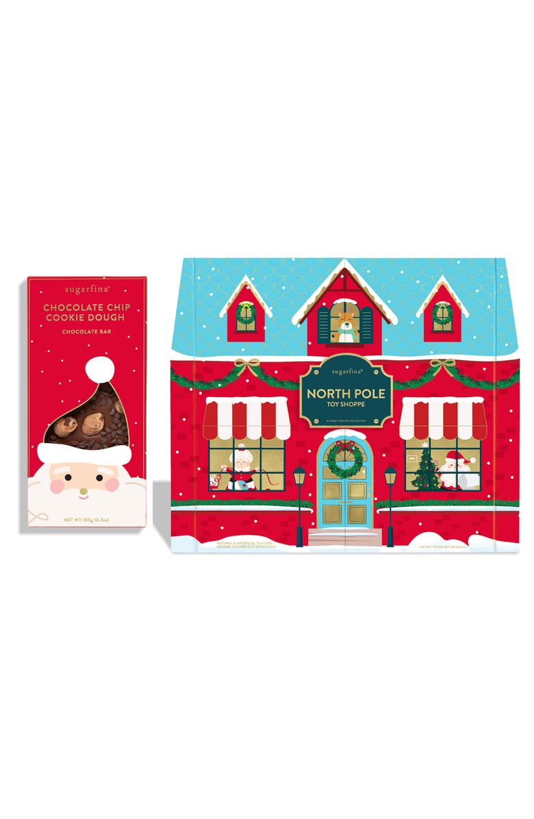 sugarfina Here Comes Santa Claus Chocolate Bar & Holiday Calendar Box, Main, color, 