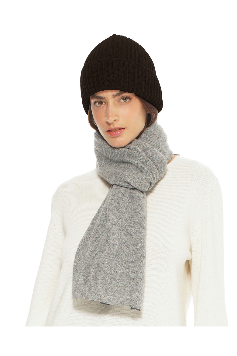 Pure Cashmere Ribbed Hat, Alternate, color, Coffee