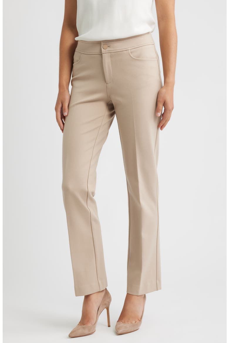 Compression Flare Leg Ponte Pants, Main, color, LATTE