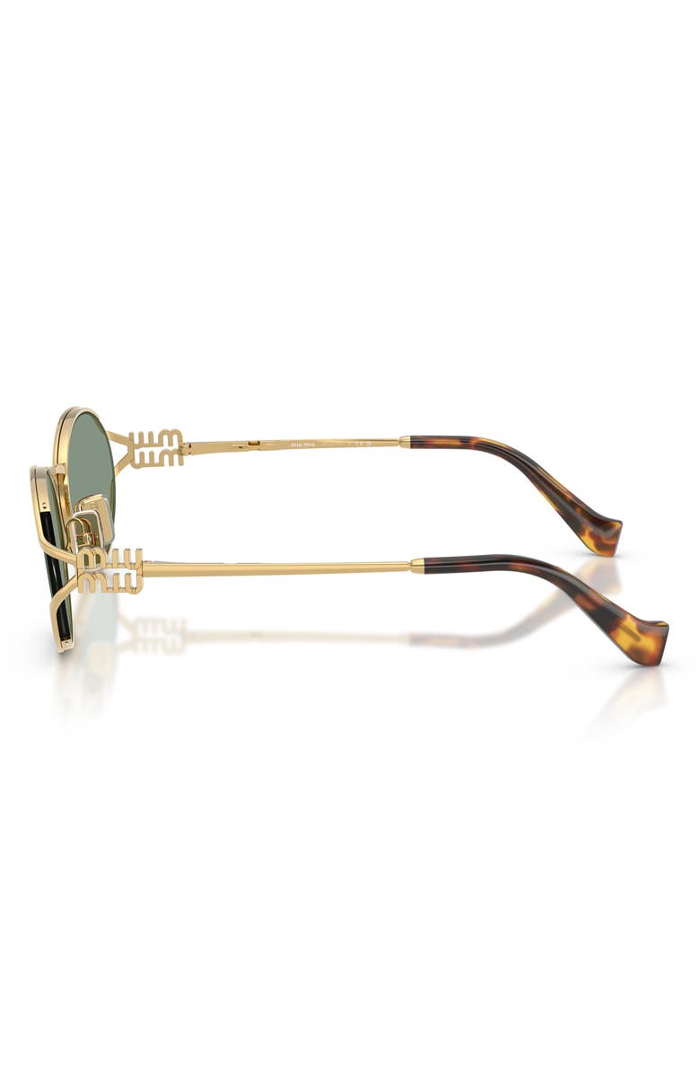 Miu Miu 54mm Oval Sunglasses, Alternate, color, Gold / Green Mirror / Silver