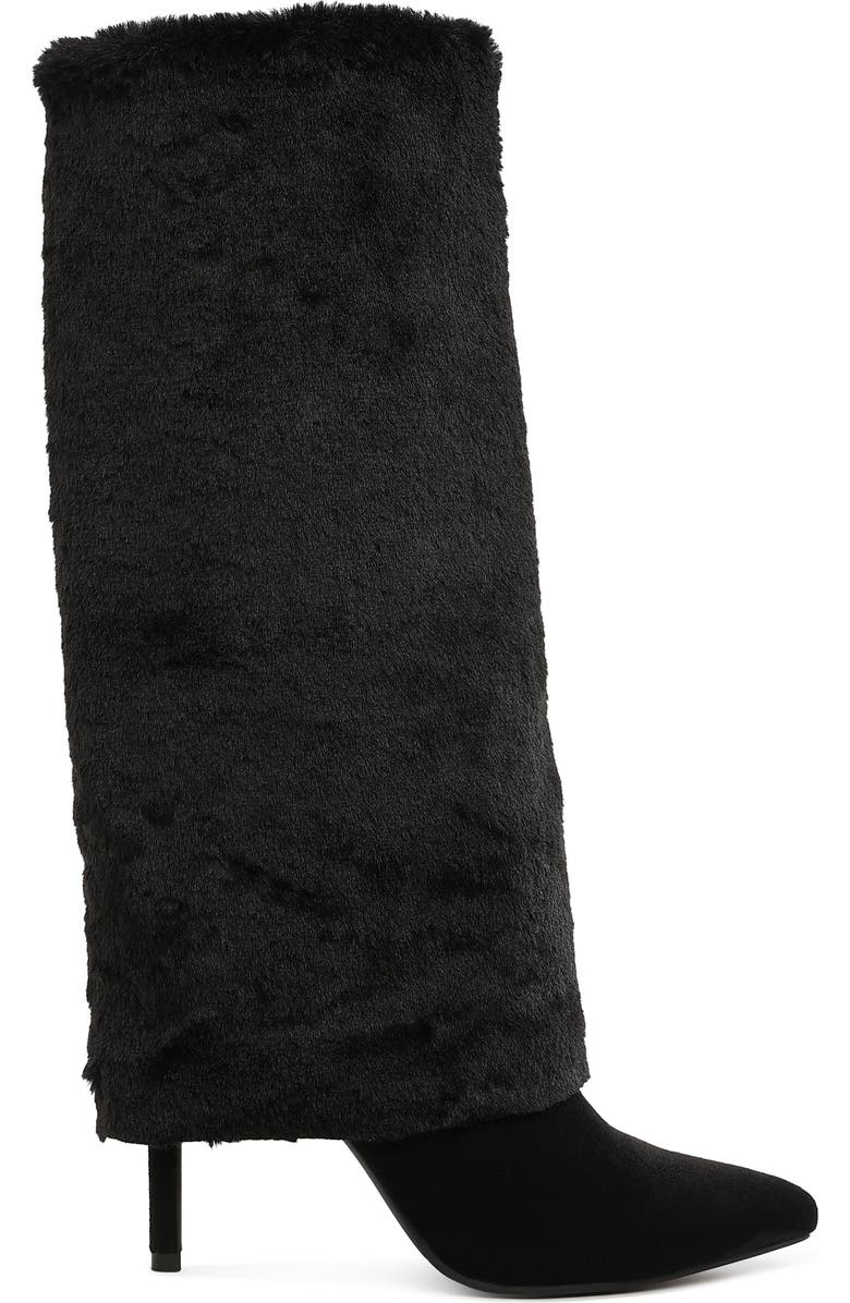 LONDON RAG Everglade Faux Calf Hair Knee High Boot, Alternate, color, Black