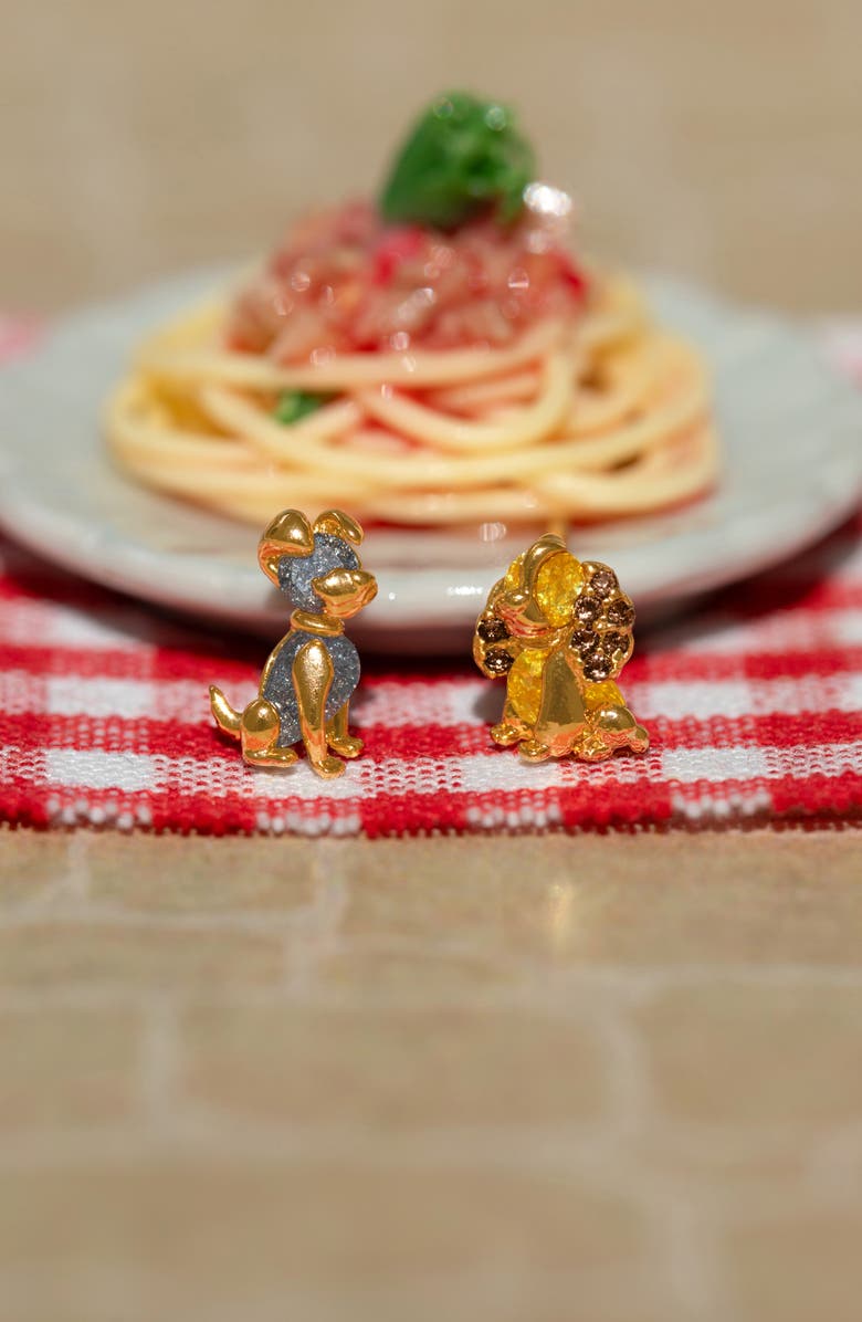 Girls Crew Disney Lady 
The Tramp Stud Earrings Set, Alternate, color, Gold