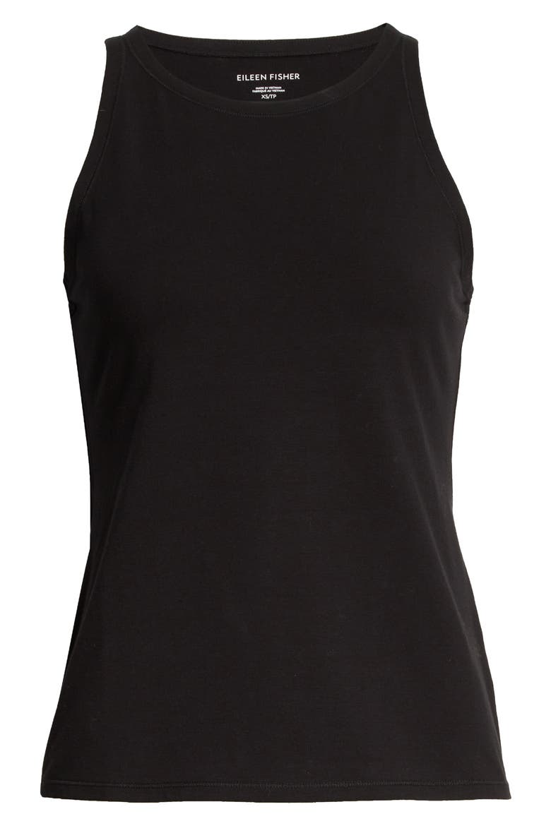Slim Fit Scoop Neck Tank, Alternate, color, BLACK