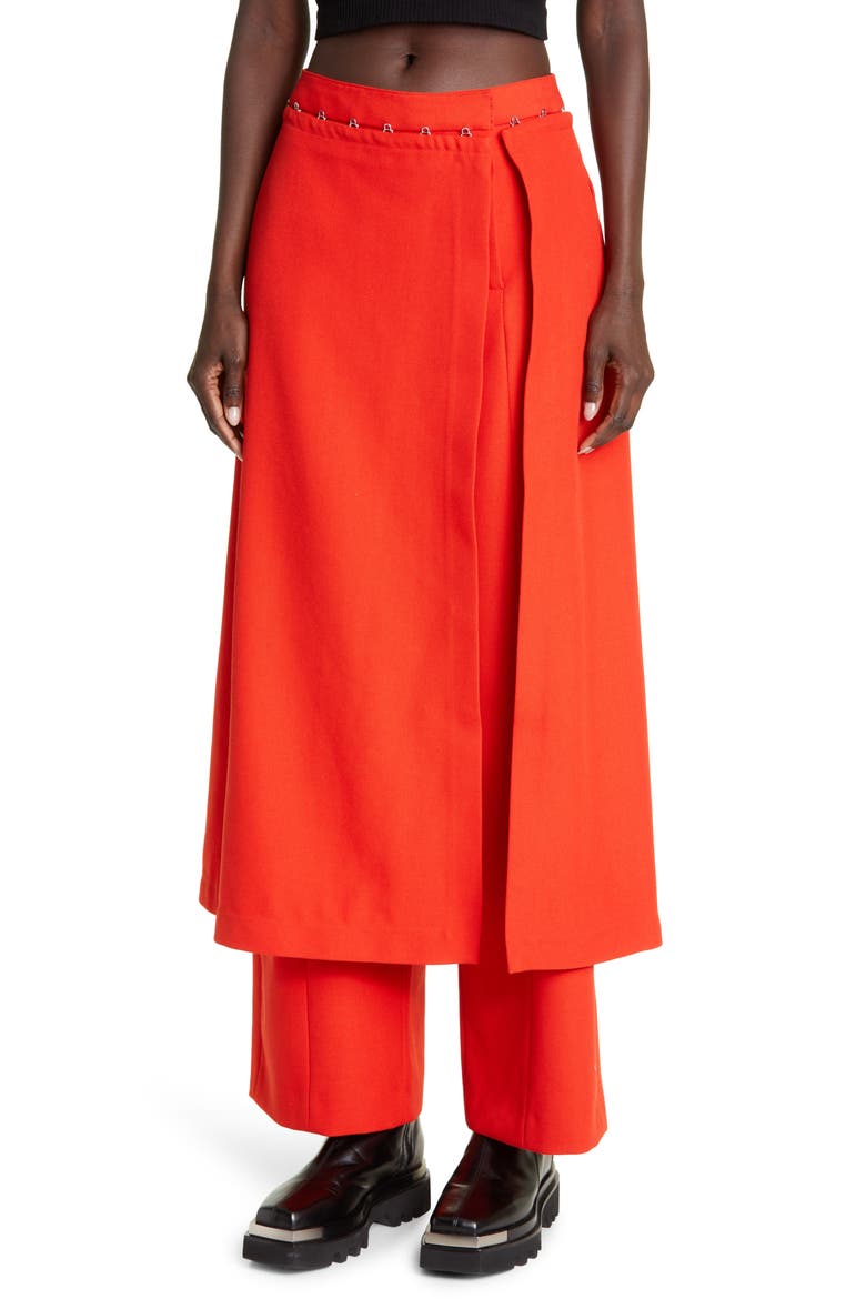 Skirt Overlay Suiting Pants, Alternate, color, VERMILLION